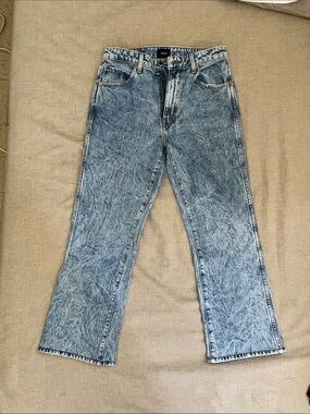 KHAITE Acid Wash Blue Bootcut Jeans